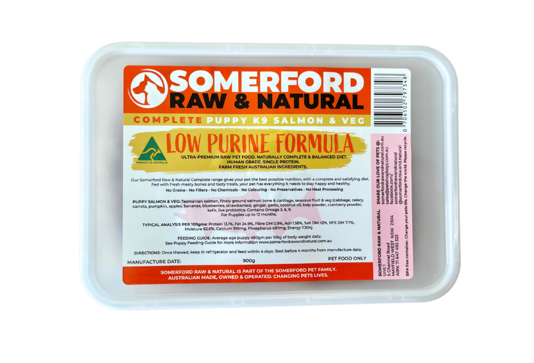 Somerford Raw & Natural - Low Purine Puppy Food Tasmanian Salmon & Veg Pack + FREE Meaty Bones