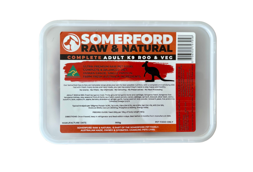 Somerford Raw & Natural "GAME MEAT RANGE" - Adult Dog Food Kangaroo & Veg Pack + FREE Meaty Bones