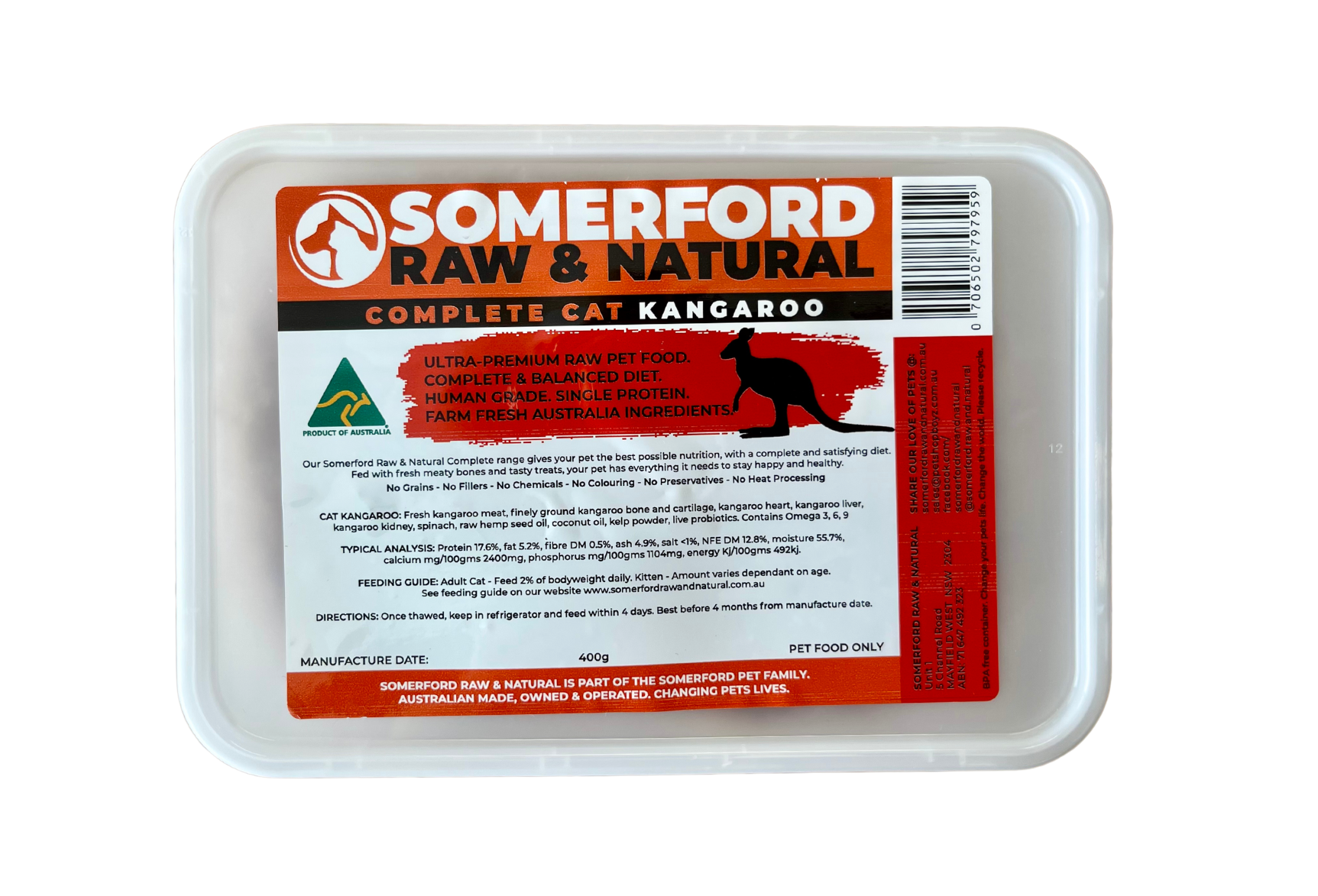 Cat Food "Game Meat" Kangaroo Pack + FREE Meaty Bones