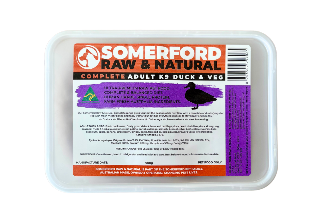 Somerford Raw & Natural "GAME MEAT RANGE" - Adult Dog Food Duck & Veg Pack + FREE Meaty Bones