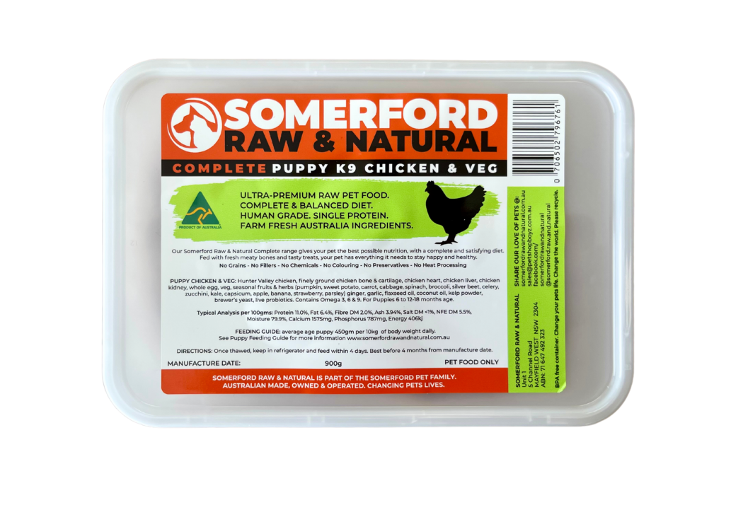 Somerford Raw & Natural - Puppy Food Hunter Valley Chicken & Veg Pack + FREE Meaty Bones