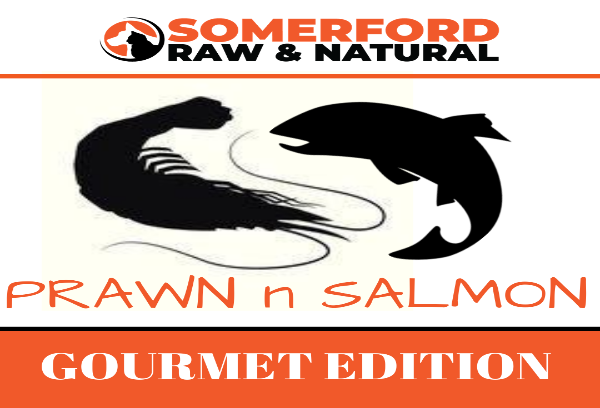 Somerford Raw & Natural - GOURMET EDITION Cat Food PRAWN n SALMON Pack + FREE Meaty Bones