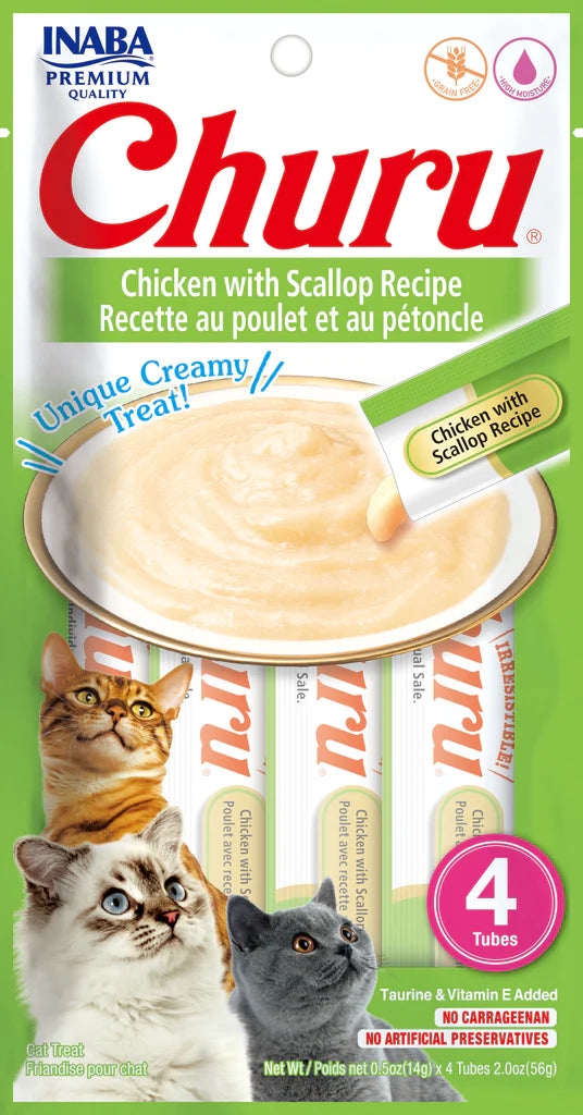Inaba Churu Chicken with Scallop Recipe Cat Treats