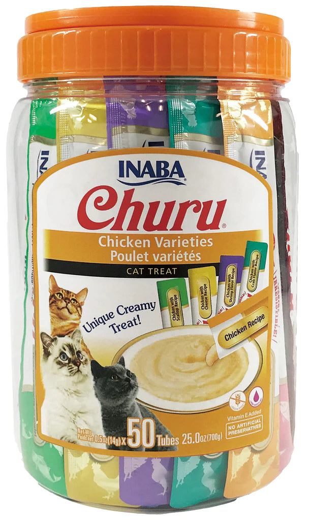 Inaba Churu Chicken Varieties Cat Treats 50 Tubes Bulk Pack
